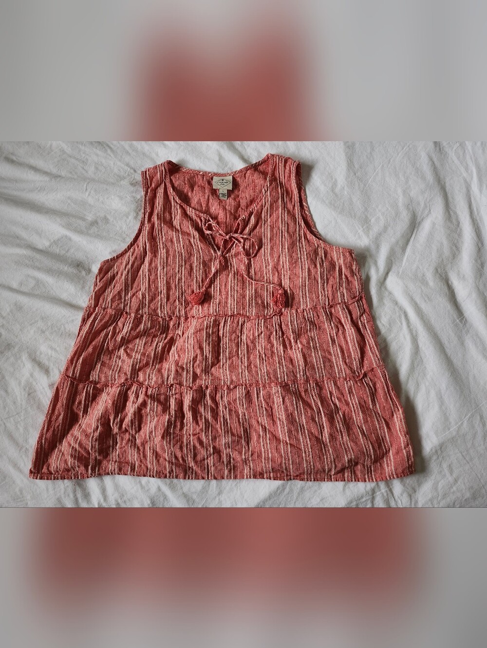 St. John's Bay Striped Boho Sleeveless Tie Top